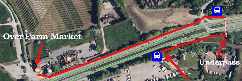 Over underpass bus route return path